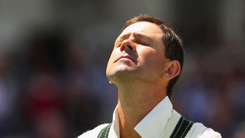 Last hurrah... Ricky Ponting soaks it all up during the national anthem.