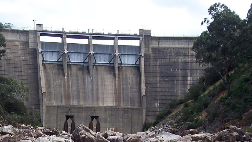 The Snowy River was dry as a bone at Island Bend Dam in February.