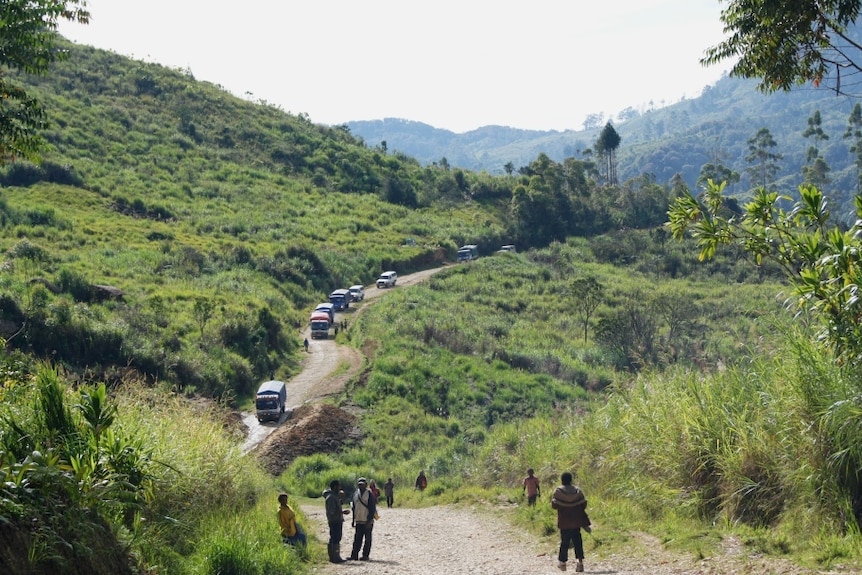 Trucks carrying food supplies arrive in remote district of PNG