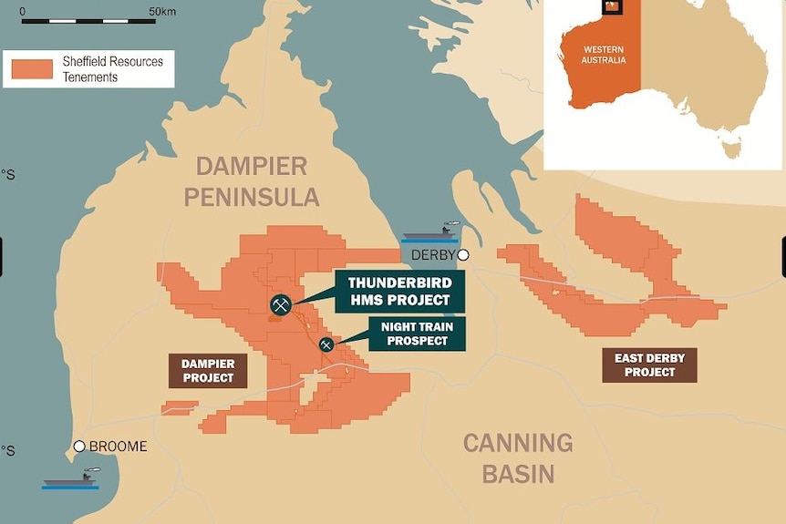 A map showing resources in northern Australia