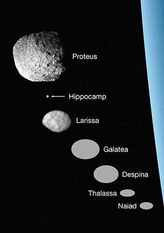 Diagram illustrating size of Neptune's moon Hippocamp