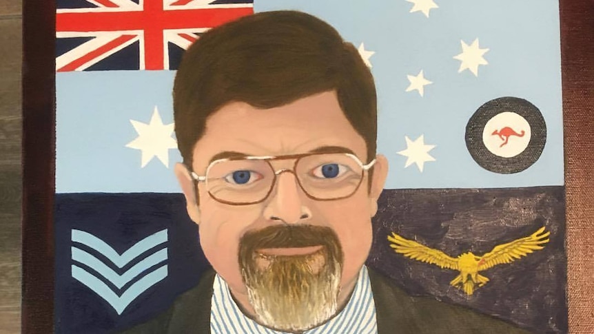 David Gillard's painting of himself in his army uniform.