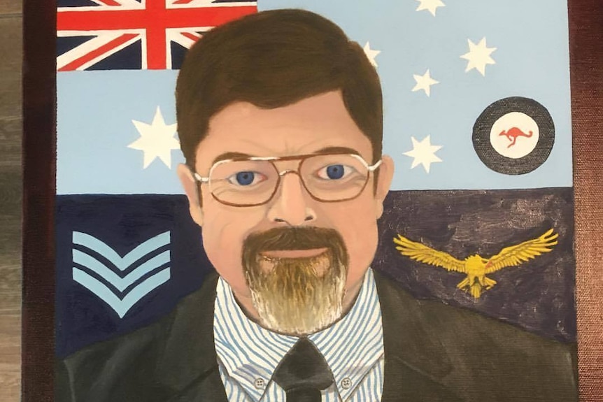 David Gillard's painting of himself in his army uniform.