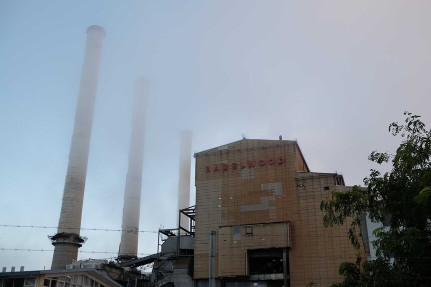 The Hazelwood power station in Victoria's Gippsland region on the morning of its final day in operation.