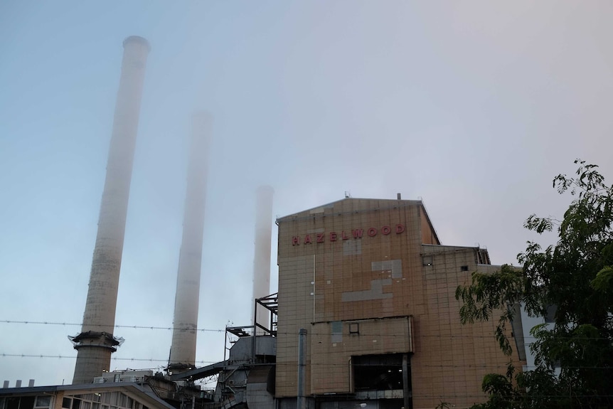 The Hazelwood power station in Victoria's Gippsland region on the morning of its final day in operation.