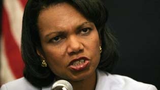 US Secretary of State Condoleezza Rice says the quartet is trying to get the factions to talk. [File photo]