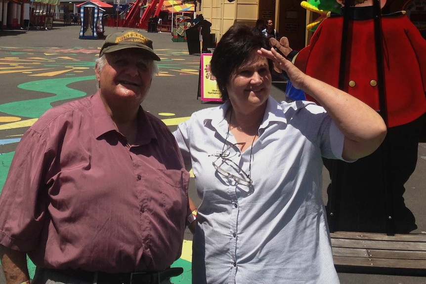 Aged care resident Jack Wardope visits Luna Park in Sydney