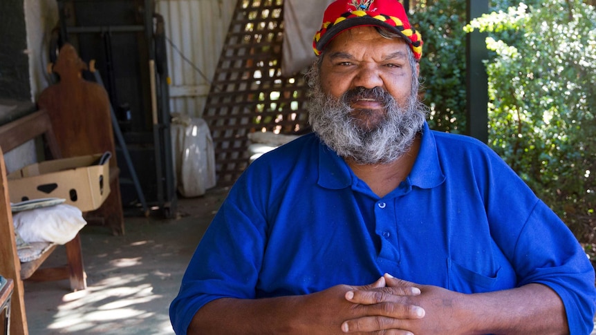 Les Schultz sitting at a family home  in Coolgardie.