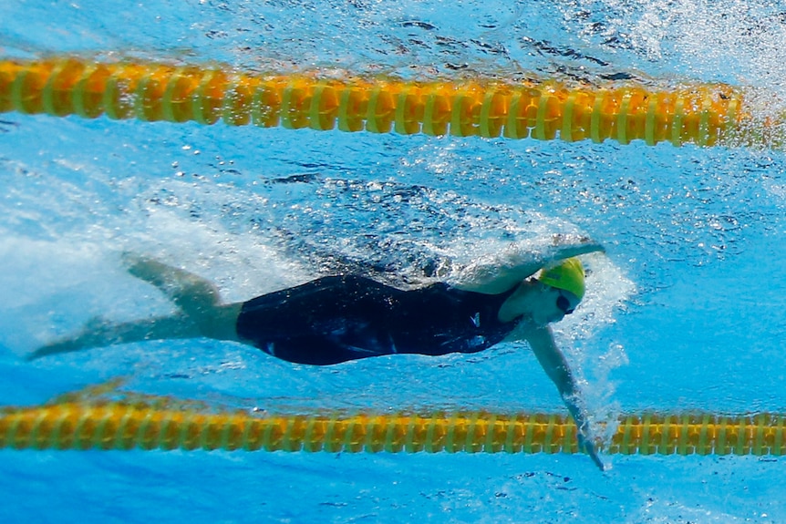Work to do ... Stephanie Rice qualified ninth fastest for the semi-finals of the 200m IM.