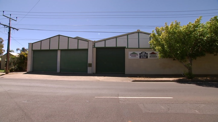 The facade of an industrial workshop at Port Adelaide.