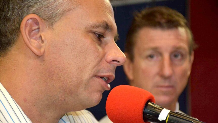 Adam Giles and Willem Westra van Holthe, on Darwin ABC radio, a day after Mr Westra challenged Mr Giles for his job