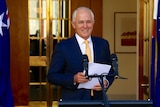 Malcolm Turnbull gives a press conference at Parliament House.