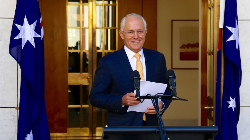 Malcolm Turnbull gives a press conference at Parliament House.