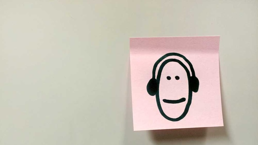 A headphone wearing smiley face