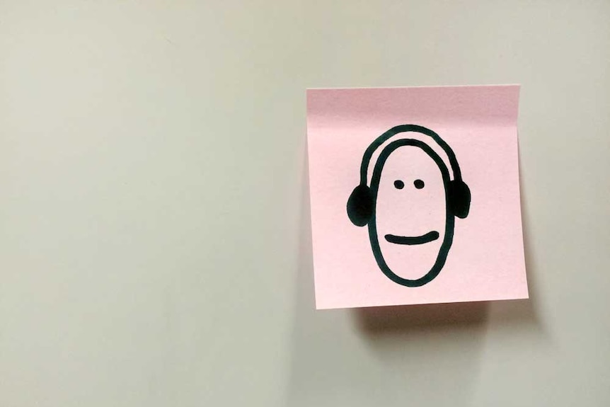 A headphone wearing smiley face