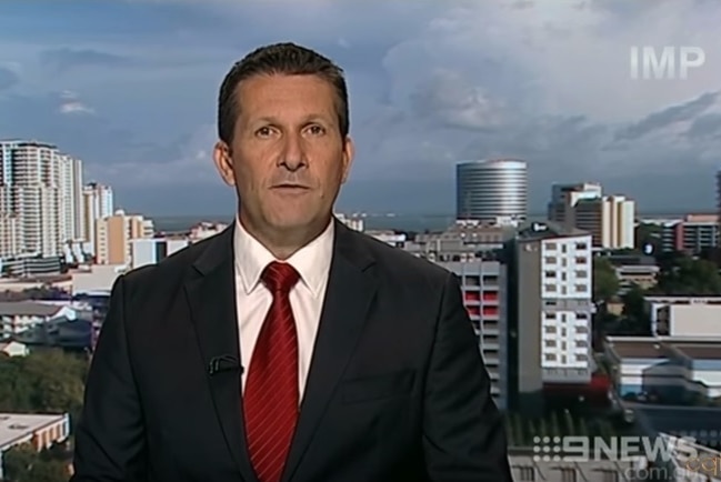 Veteran Nine News Darwin newsreader Jonathan Uptin in the studio.