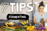 Thumbnail of Cass Hay shredding carrot in her kitchen with the title: 7 Tips Fermenting