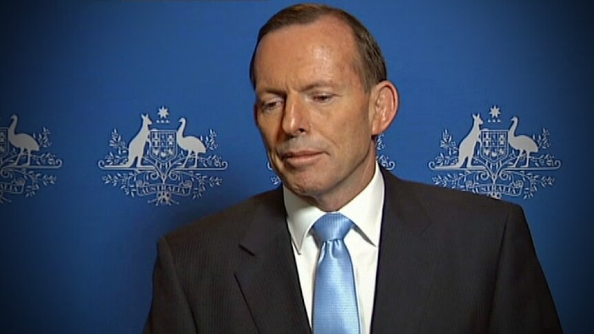 Tony Abbott speaks at a news conference on 15 August, 2014