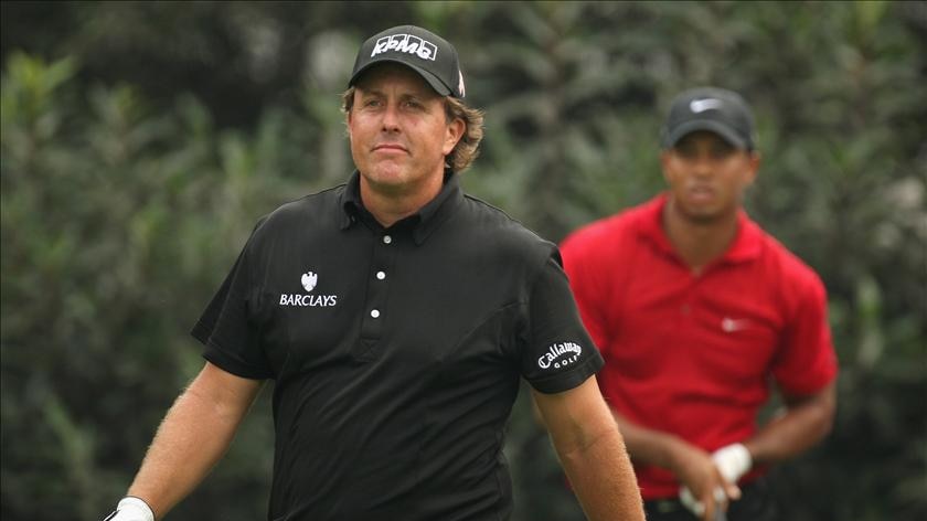 The win also marks Mickelson's second in a row over Woods.