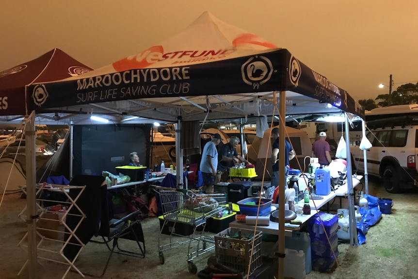 Maroochydore Surf Club marquee with people cooking