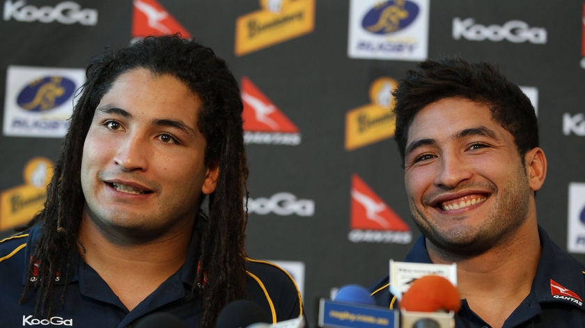 Brother act...Saia Faingaa (l) will start from hooker in Christchurch.