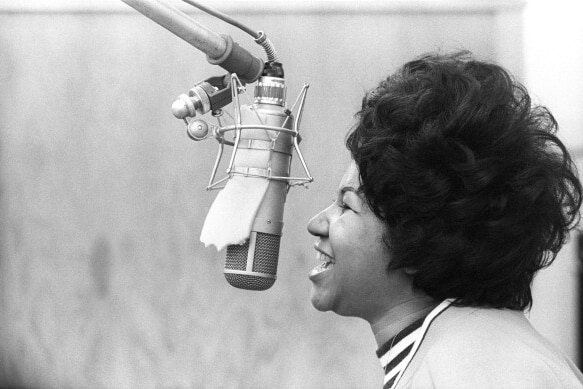 Aretha Franklin recording in New York