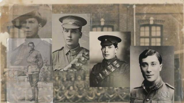 Old photo collage of Chinese ANZAC soldiers