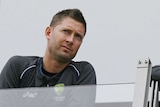 Clarke and Haddin confer on day five