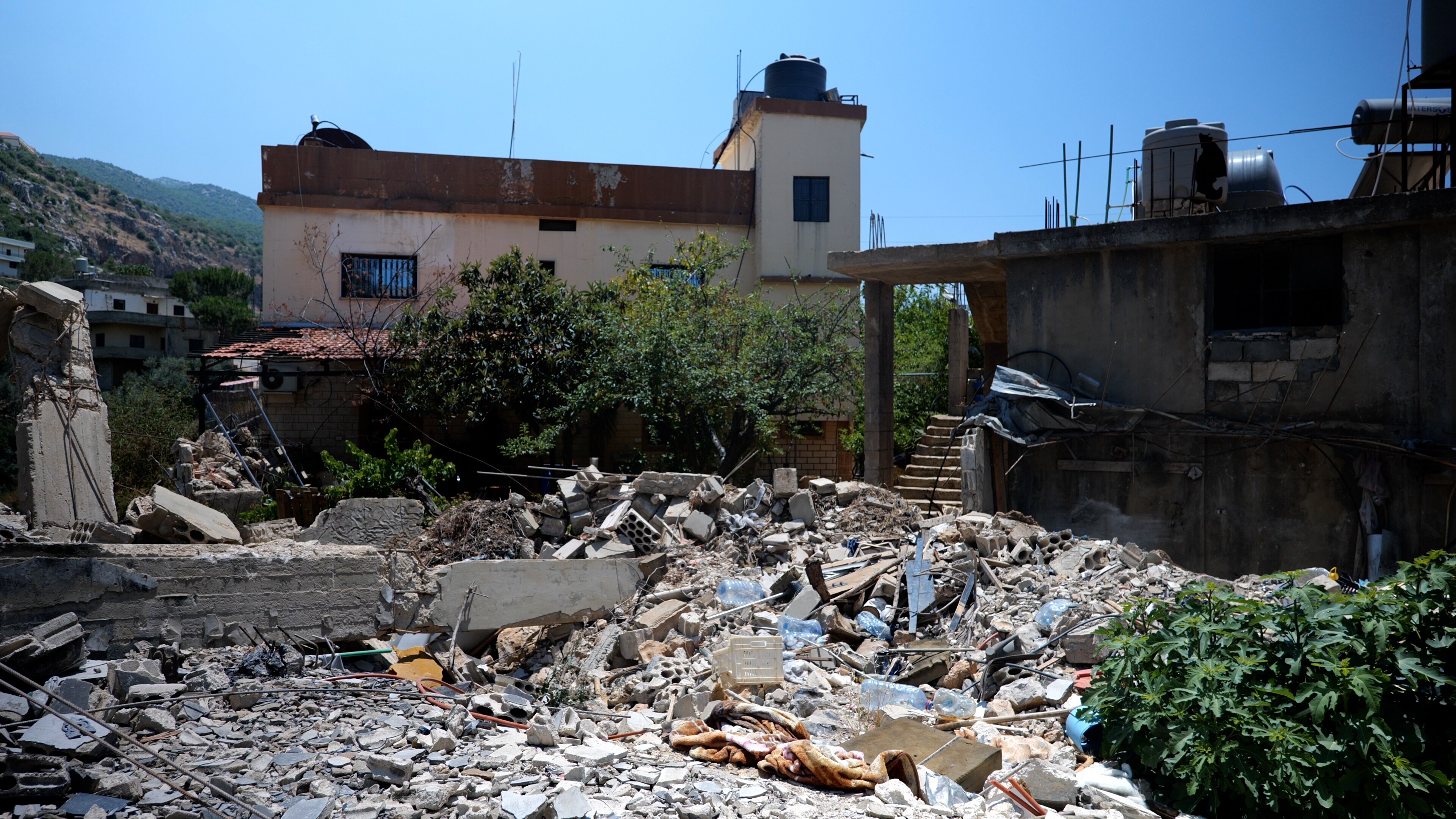 An entire block is seen destroyed 