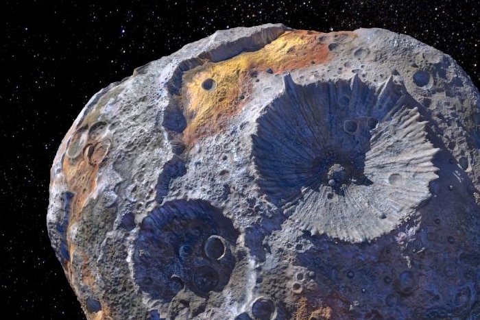 Artist's impression of Asteroid 16 Psyche