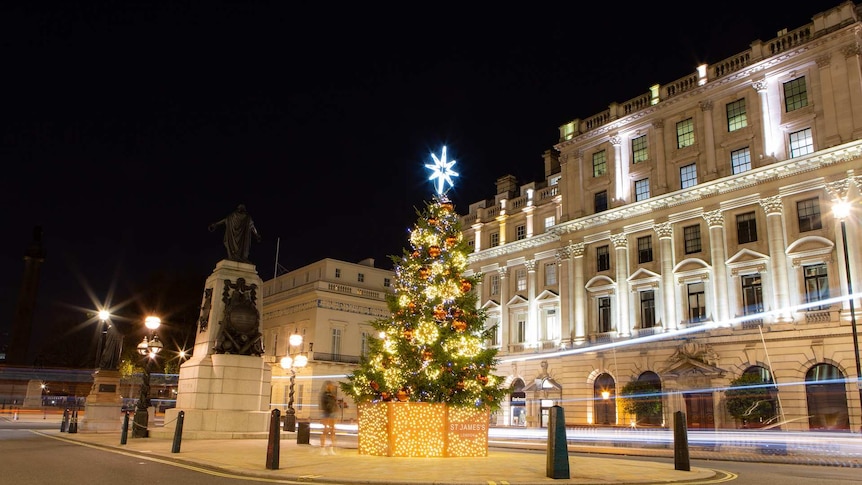 St James Square in London at Christmas time