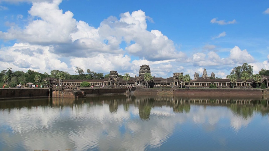 The temple complex of Angkor Wat, near the modern city of Siem Reap.