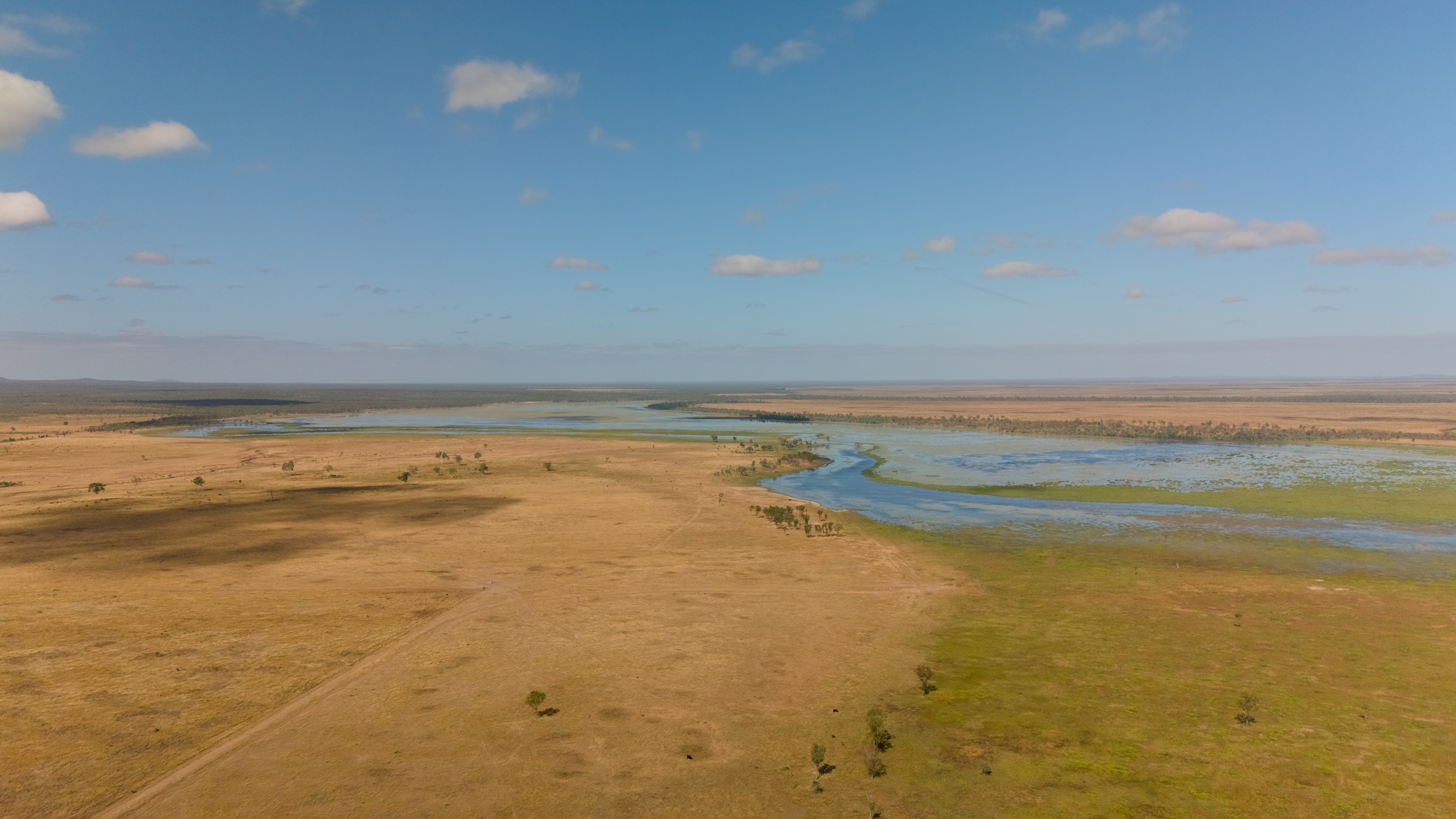 An aerial view of Powlathanga lake.
