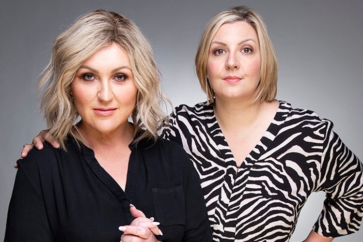 Meshel Laurie and Emily Webb stand next to each other, looking grim.