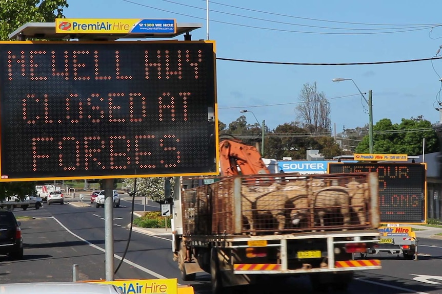 The flooded Newell Highway is closed in parts