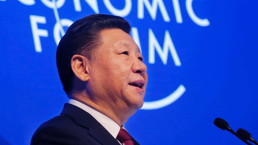 Xi Jinping speaks at the World Economic Forum.