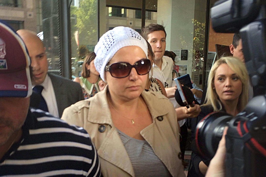 Amirah Droudis leaving a Sydney court.
