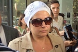 Amirah Droudis leaving a Sydney court.