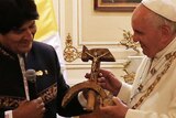 Pope Francis and Bolivian president Evo Morales