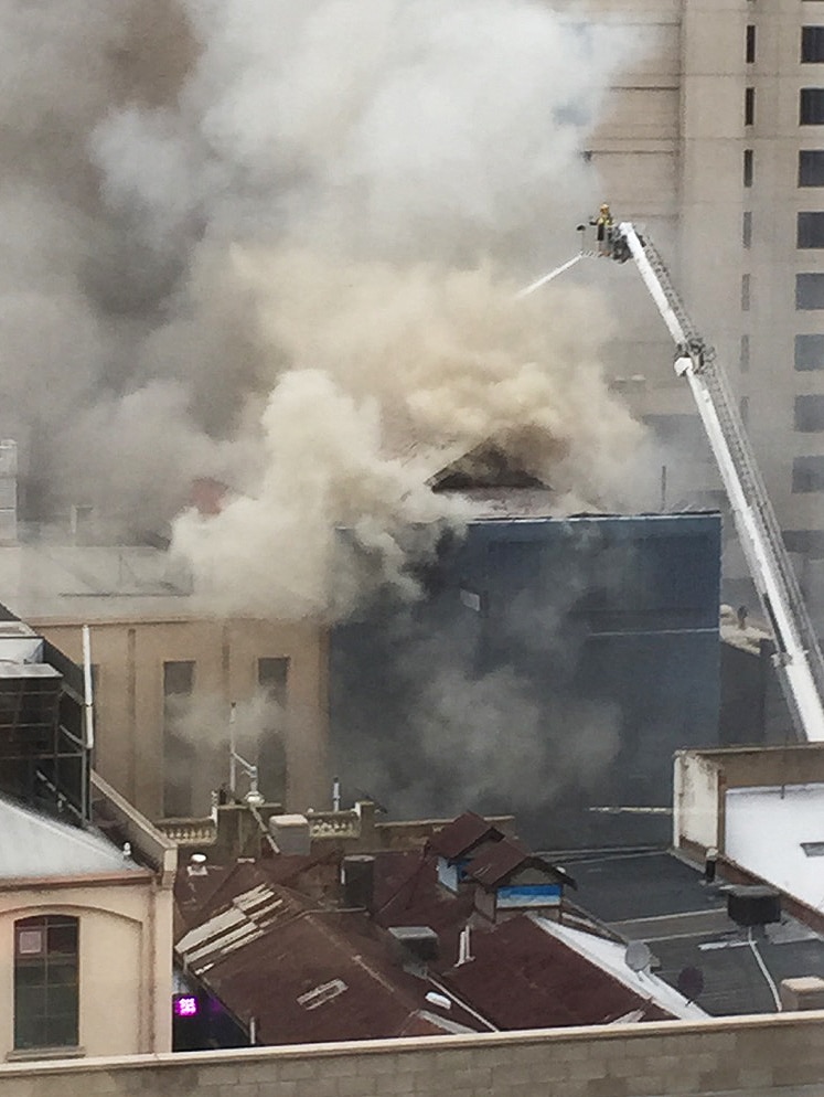 Photo of Adelaide fire from above