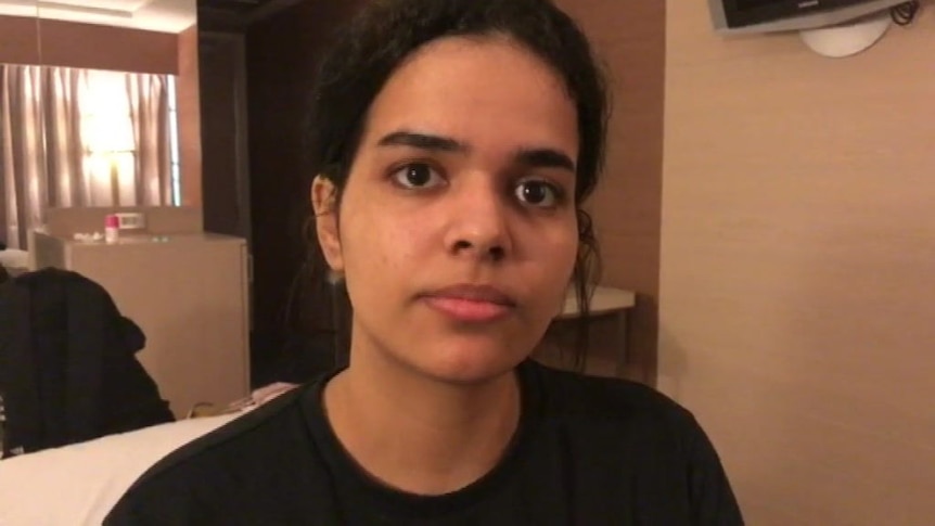 Saudi teenager asks for UNHCR help from a hotel room in Bangkok.