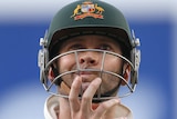 Michael Clarke reacts to his dismissal against Pakistan