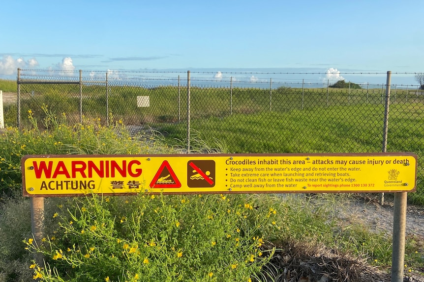 A warning sign for crocodiles in Karumba