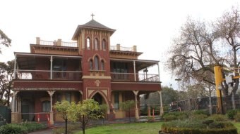 A multi-storey church building.