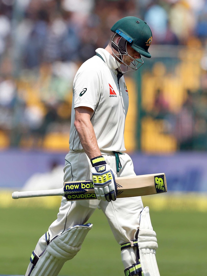 Steve Smith trudges off in Bangalore
