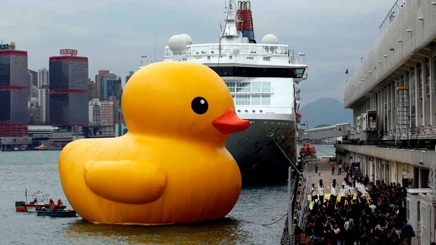 Rubber Duck in Hong Kong's Victoria Harbour