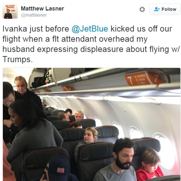 Matthew Lasner tweets photo of Ivanka Trump.