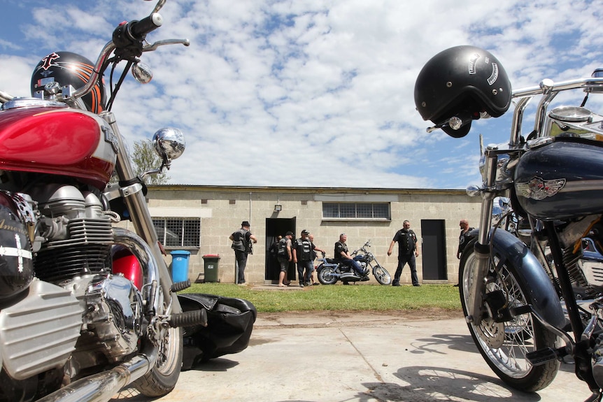 Bikes outside Longriders clubhouse