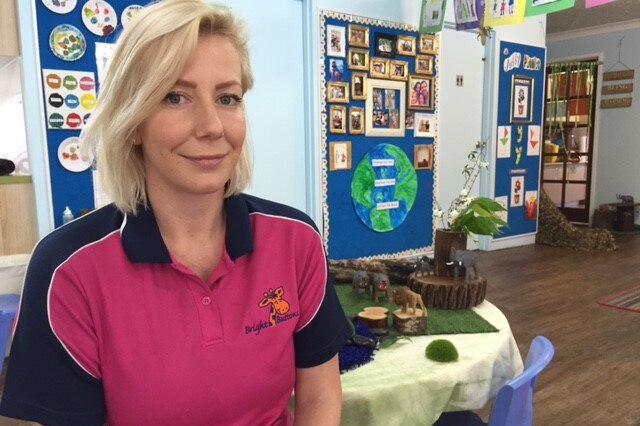 Sally Faulkner at a daycare centre