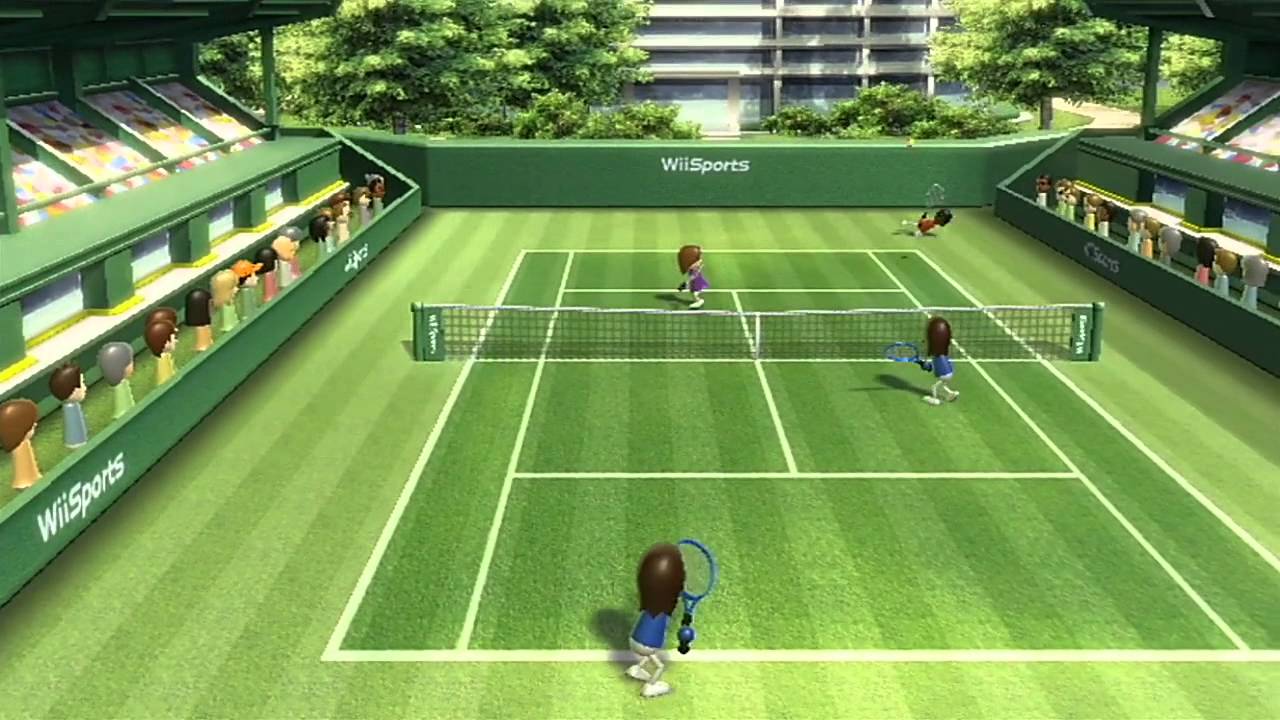 A video game screenshot of a tennis game